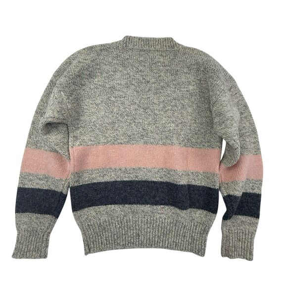 Vintage Britches Great Outdoors Sweater Women Small Wool Blend Gray Pink 80s 90s - Picture 3 of 13
